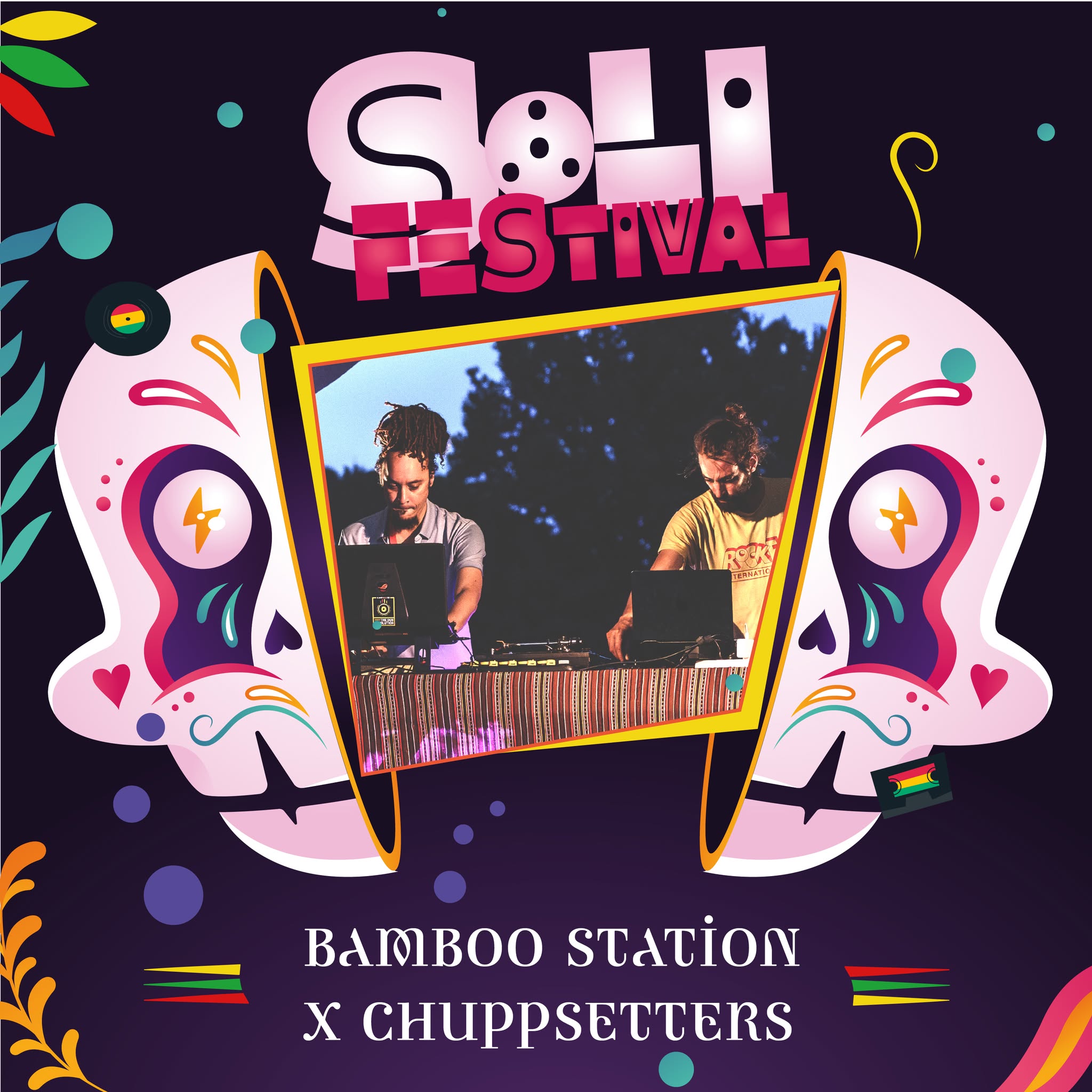 DJ-Chupsetters-x-Jo-Bamboo-Station DJ Chupsetters x Jo - Bamboo Station 2026-08-28,2026-08-29 Solifestival-4-Cersay-Val-En-Vignes-25-et-26-08-20,Solifestival-5-Cersay-Val-En-Vignes-23-24-08-2024 DJ Chupsetters et Selecta Jo - Bamboo Station, c'est l'union de deux sélectas passionnés de Musique, Reggae et Dub particulièrement.

Nos deux compères sont présents sur les événements pour les Warm-Up et changements de plateaux durant les festivals etc.

Avec leur Box commune, particulièrement fournie et diversifiée, ils savent mettre le public dans le moov, quelque soit le style, du Roots au Stepper Electro-Dub !