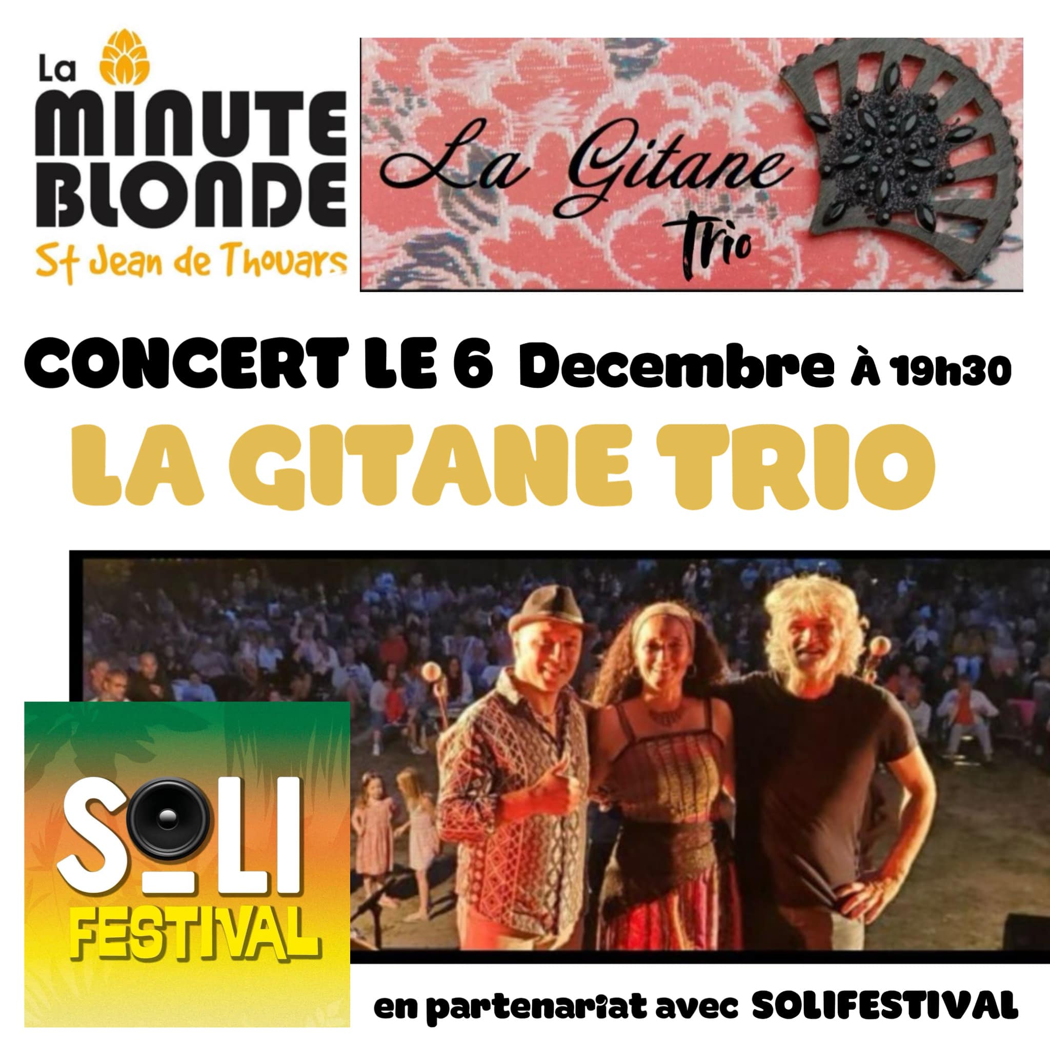 La Gitane - Concert en Trio @ La Minute Blonde de St Jean de Thouars - 06-12-2024